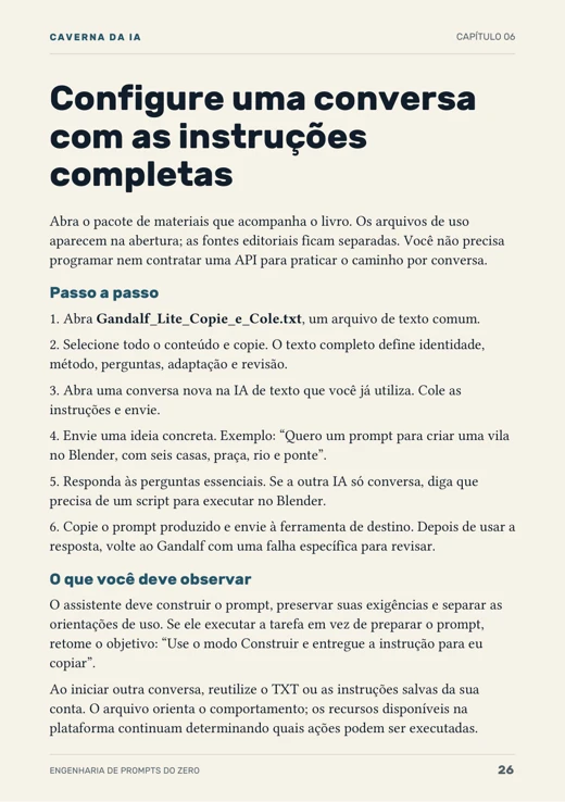 Página 26 do livro: configure o assistente